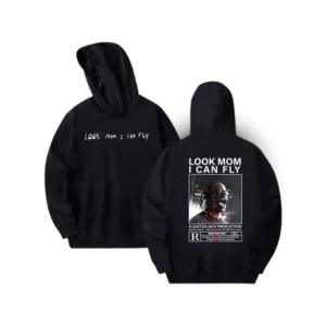 Look Mom I Can Fly Back Print Hoodie