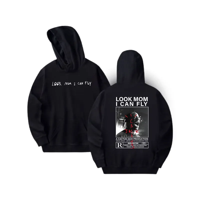 Look Mom I Can Fly Back Print Hoodie