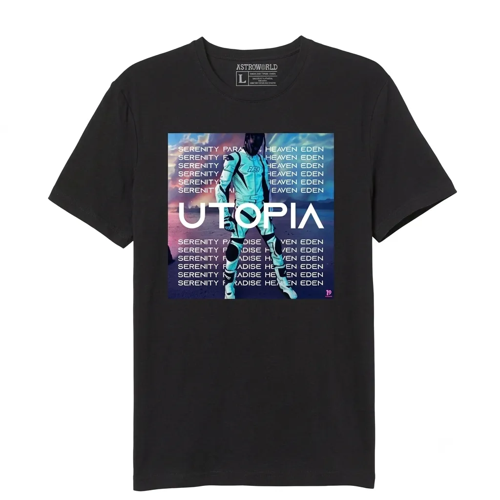 Travis Scott Utopia Unisex Black T-Shirt