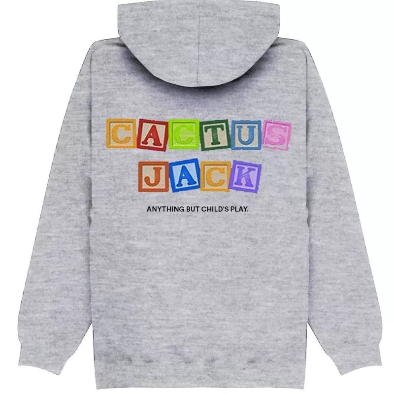 Cactus Jack Colorful Letters Hoodie Grey