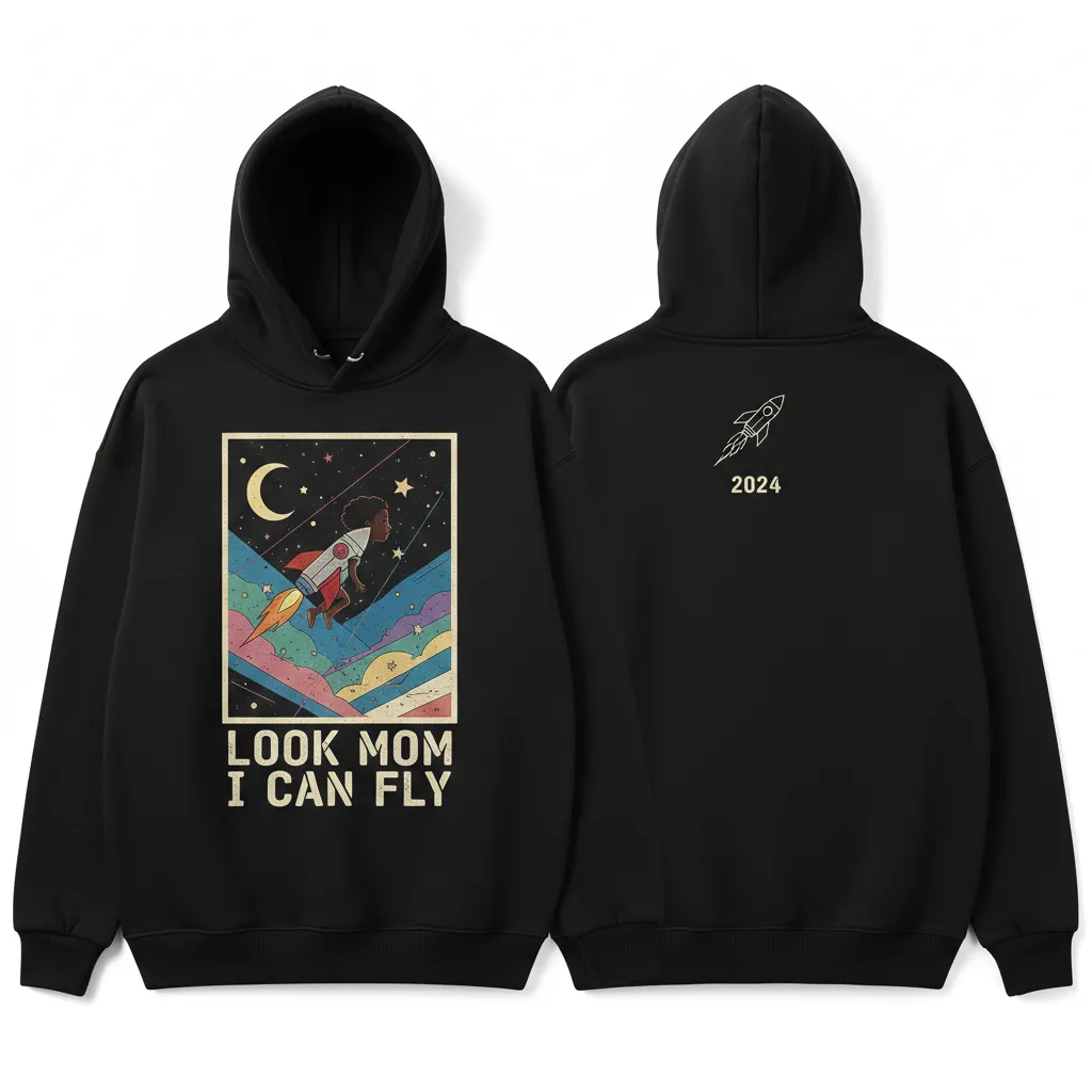 Look Mom I Can Fly Basic Hoodie